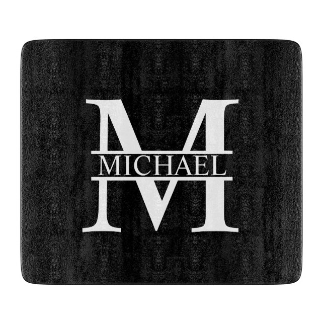 Personalisiertes Monogramm und Name Schneidebrett (Vorderseite)