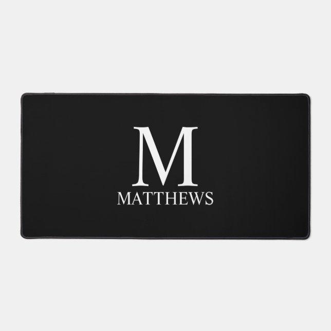 Personalisiertes Monogramm und Name Schreibtischunterlage (Vorderseite)