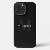 Personalisiertes Monogramm und Name Schwarz