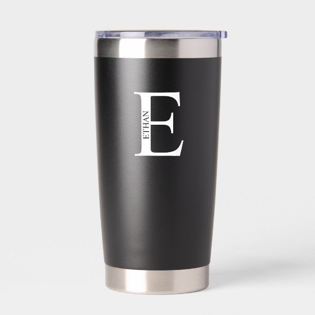 Personalisiertes Monogramm und Name Thermobecher (Links)