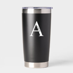 Personalisiertes Monogramm und Name Thermobecher