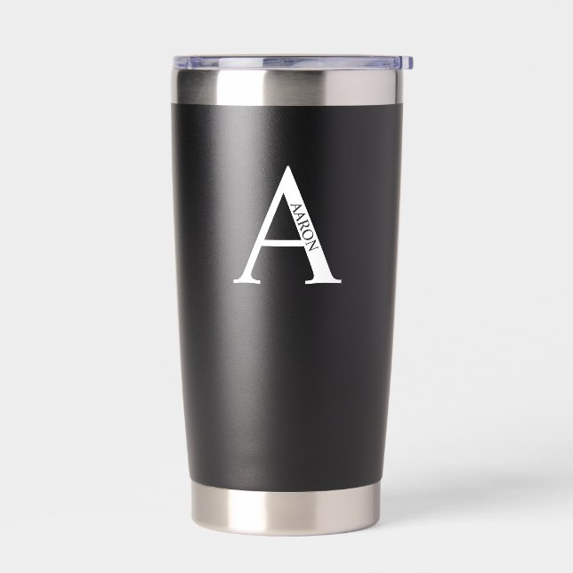 Personalisiertes Monogramm und Name Thermobecher (Links)