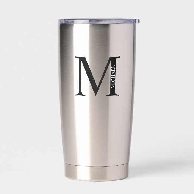 Personalisiertes Monogramm und Name Thermobecher (Links)