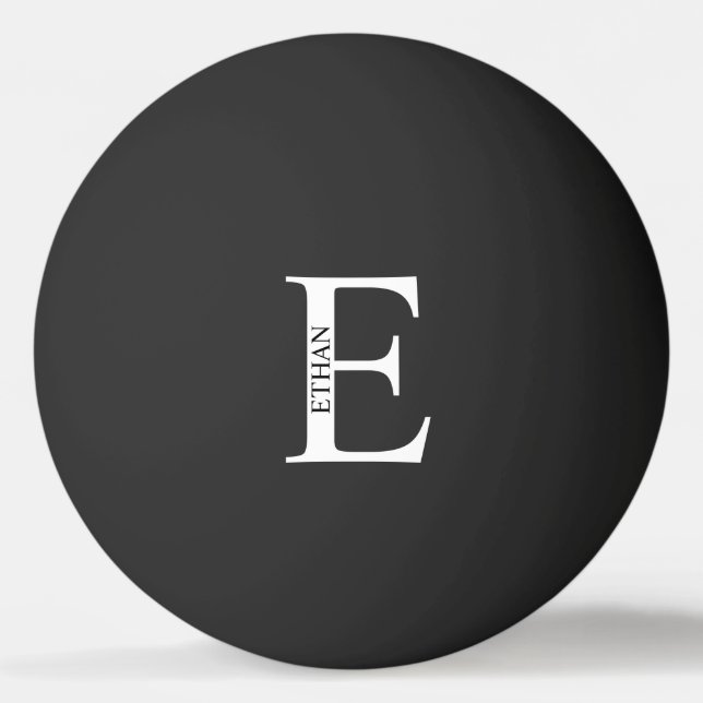 Personalisiertes Monogramm und Name Tischtennisball (Rückseite)