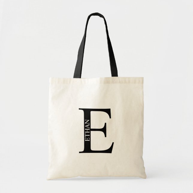 Personalisiertes Monogramm und Name Totbeutel Tragetasche (Vorne)