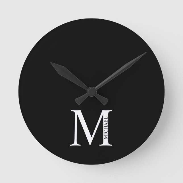 Personalisiertes Monogramm und Name Uhr (Vorderseite)