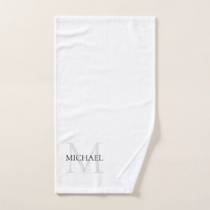 Personalisiertes Monogramm und Name weiß Handtuch