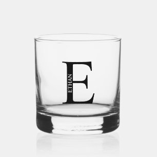 Personalisiertes Monogramm und Name Whiskyglas