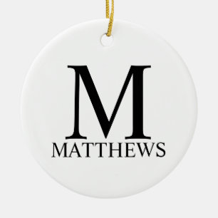 Personalisiertes Monogramm und Namens-Keramik-Orna Keramik Ornament