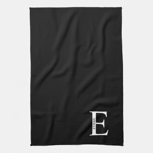 Personalisiertes Monogramm und Namenshandtuch Geschirrtuch (Vertikal)