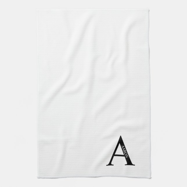 Personalisiertes Monogramm und Namenshandtuch Geschirrtuch (Vertikal)