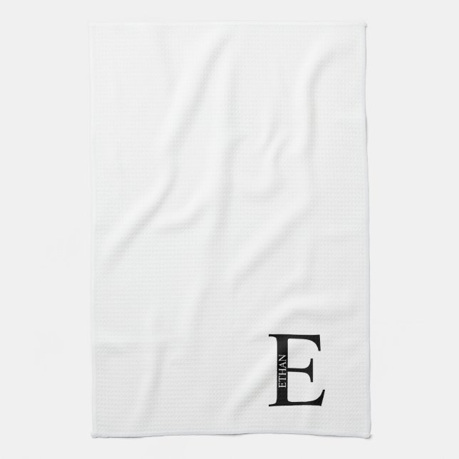 Personalisiertes Monogramm und Namenshandtuch Geschirrtuch (Vertikal)