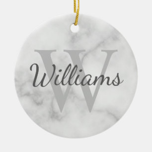 Personalisiertes Monogramm und Namensmarkierung Keramik Ornament