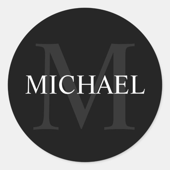 Personalisiertes Monogramm und Namensmarkierung Runder Aufkleber (Vorderseite)