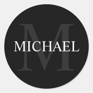Personalisiertes Monogramm und Namensmarkierung Runder Aufkleber