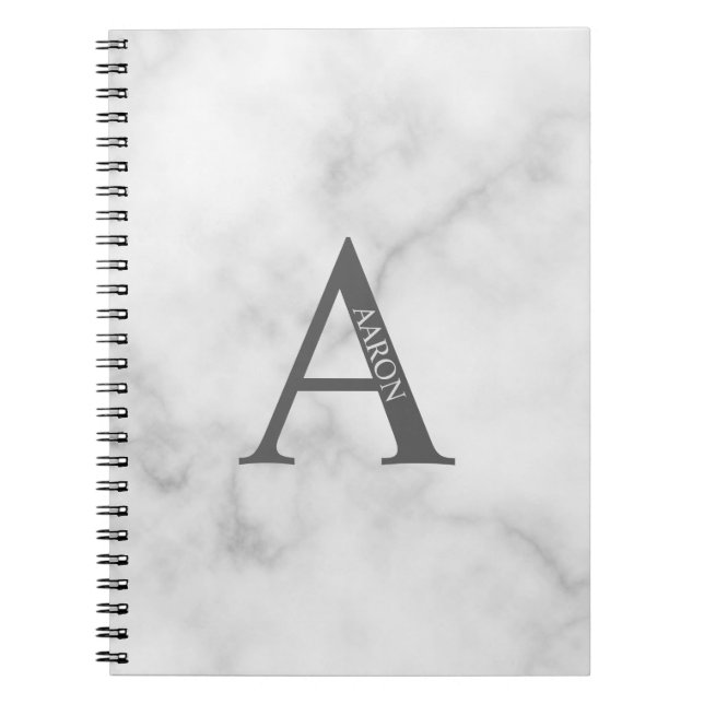 Personalisiertes Monogramm und NamensNotebook Notizblock (Vorderseite)