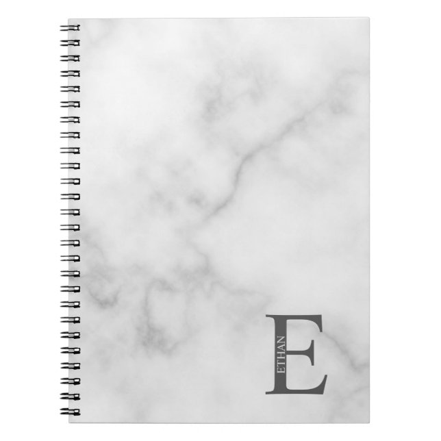 Personalisiertes Monogramm und NamensNotebook Notizblock (Vorderseite)