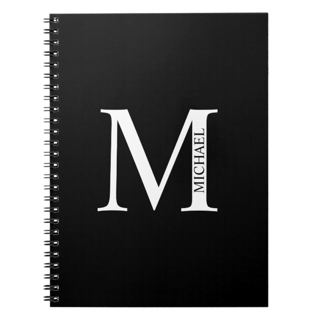 Personalisiertes Monogramm und NamensNotebook Notizblock (Vorderseite)