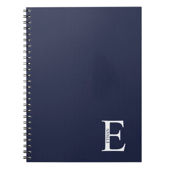 Personalisiertes Monogramm und NamensNotebook Notizblock (Vorderseite)