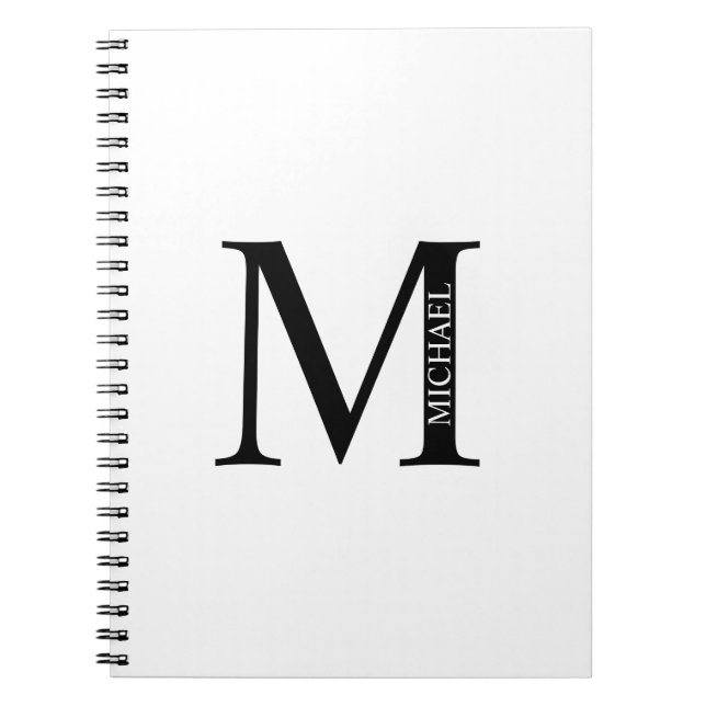 Personalisiertes Monogramm und NamensNotebook Notizblock (Vorderseite)