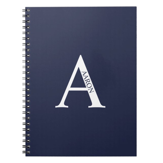 Personalisiertes Monogramm und NamensNotebook Notizblock (Vorderseite)