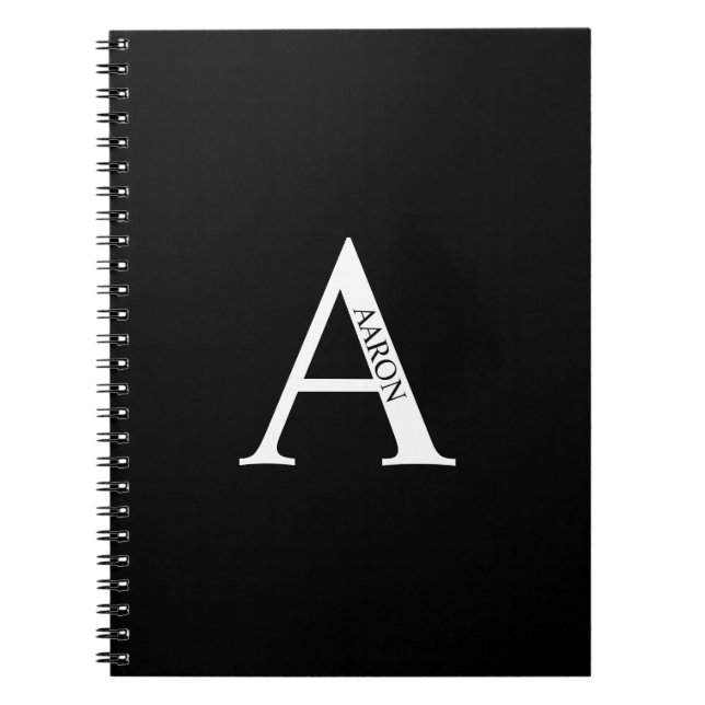 Personalisiertes Monogramm und NamensNotebook Notizblock (Vorderseite)