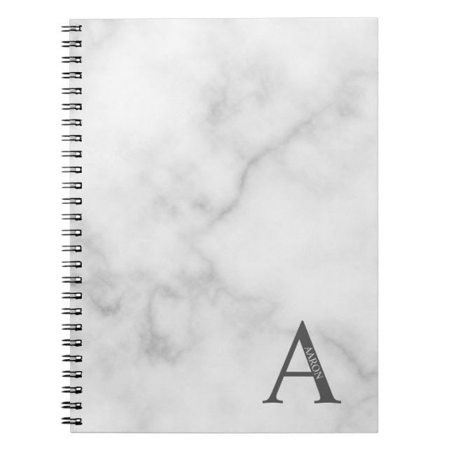 Personalisiertes Monogramm und NamensNotebook Notizblock (Vorderseite)