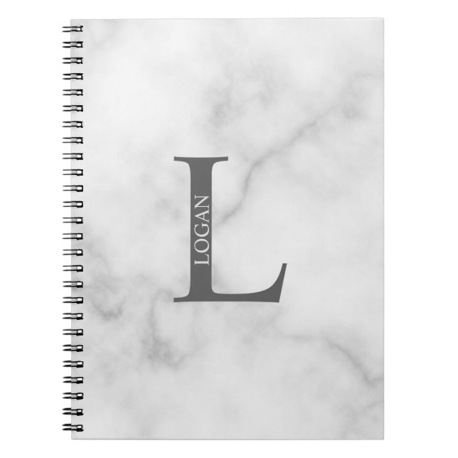 Personalisiertes Monogramm und NamensNotebook Notizblock (Vorderseite)