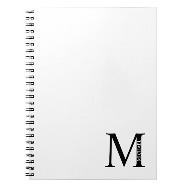 Personalisiertes Monogramm und NamensNotebook Notizblock (Vorderseite)
