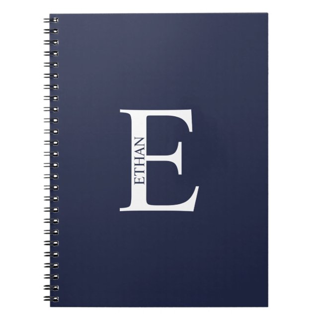 Personalisiertes Monogramm und NamensNotebook Notizblock (Vorderseite)