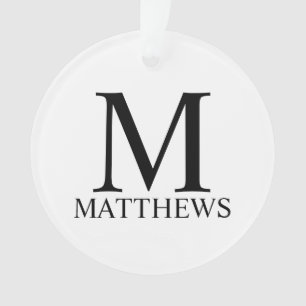 Personalisiertes Monogramm- und Namensornament Ornament