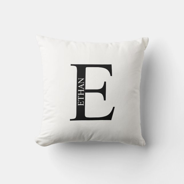 Personalisiertes Monogramm und Namenspatzen Kissen (Vorderseite)