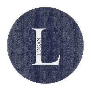 Personalisiertes Monogramm und Namenszuschnitt Schneidebrett