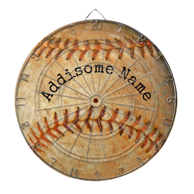 Personalisiertes Monogramm Vintage Baseball Dartscheibe (vorne)