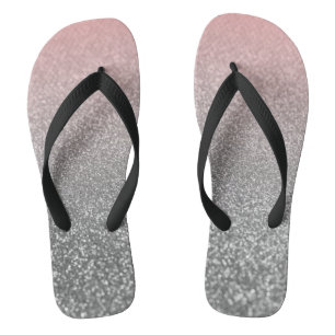 Personalisiertes Monogramm Vintage Glitter Glanz P Flip Flops