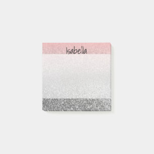 Personalisiertes Monogramm Vintage Glitter Glanz r Post-it Klebezettel