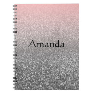 Personalisiertes Monogramm Vintage Glitter Schimme Notizblock
