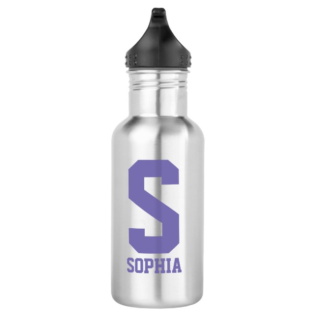 Personalisiertes Monogramm Wasser Flasche | Sportg Edelstahlflasche (Rechts)