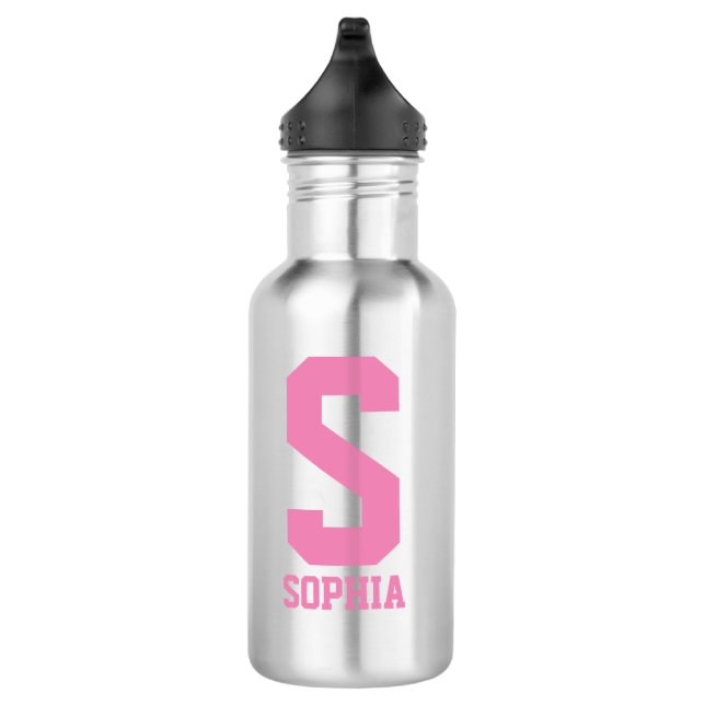 Personalisiertes Monogramm Wasser Flasche | Sportg Edelstahlflasche (Rechts)