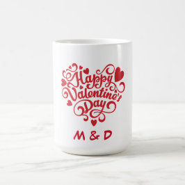 Personalisiertes Monogramm zum Valentinstag Verwandlungstasse