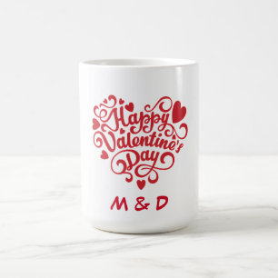 Personalisiertes Monogramm zum Valentinstag Verwandlungstasse