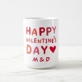 Personalisiertes Monogramm zum Valentinstag Verwandlungstasse