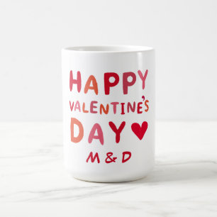 Personalisiertes Monogramm zum Valentinstag Verwandlungstasse