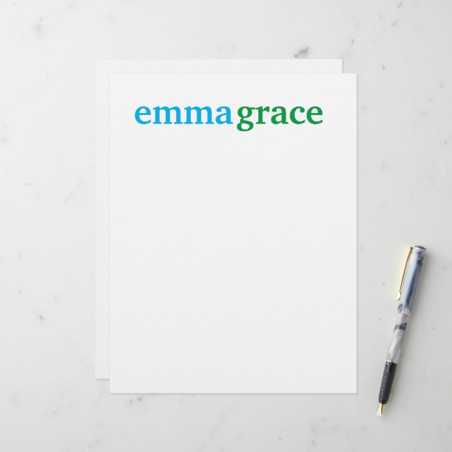 Personalisiertes, monogrammatisches Stationery Not Briefbogen (Vorderseite/Rückseite Beispiel)