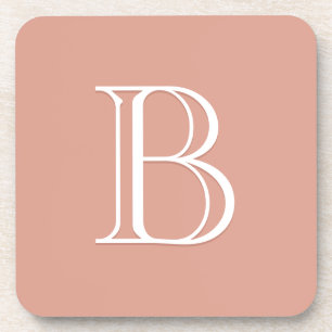 Personalisiertes monogrammiertes Initial Rosa & We Getränkeuntersetzer