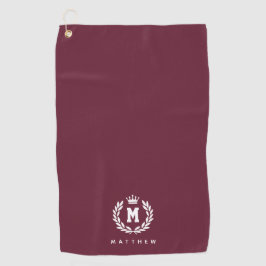 Personalisiertes Monogrammwappen mit individuellem Golfhandtuch