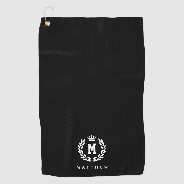 Personalisiertes Monogrammwappen mit individuellem Golfhandtuch (Vorderseite)