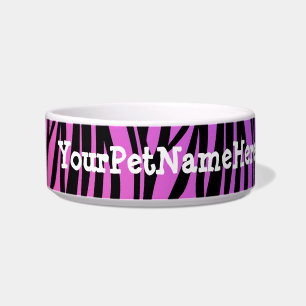 Personalisiertes Monogrammwilder Zebra-Druck lila Napf