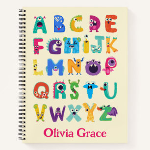 Personalisiertes Monster ABC Albern Alphabet Monst Notizbuch