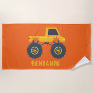 PERSONALISIERTES MONSTER-TRUCK-STRANDHANDTUCH STRANDTUCH